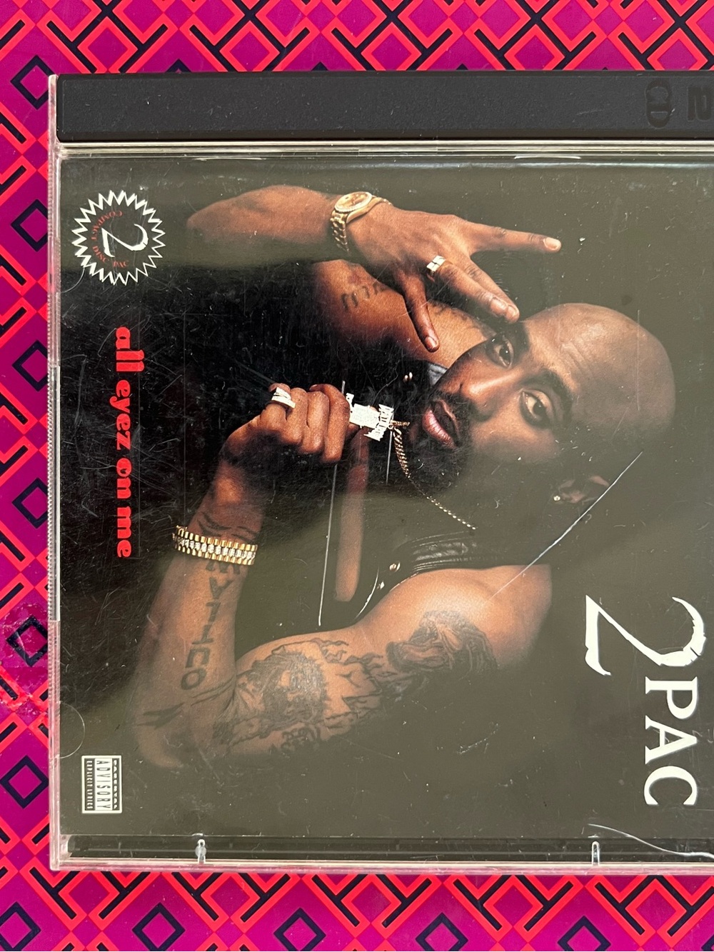 2Pac All Eyez On Me CD - Iconic Hip Hop Album Cover (Black)